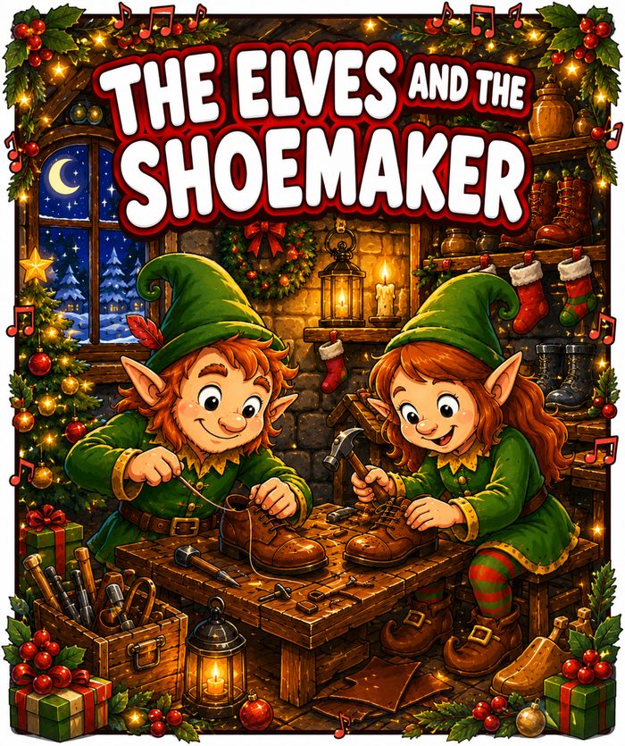 The Elves and the Shoemaker production artwork